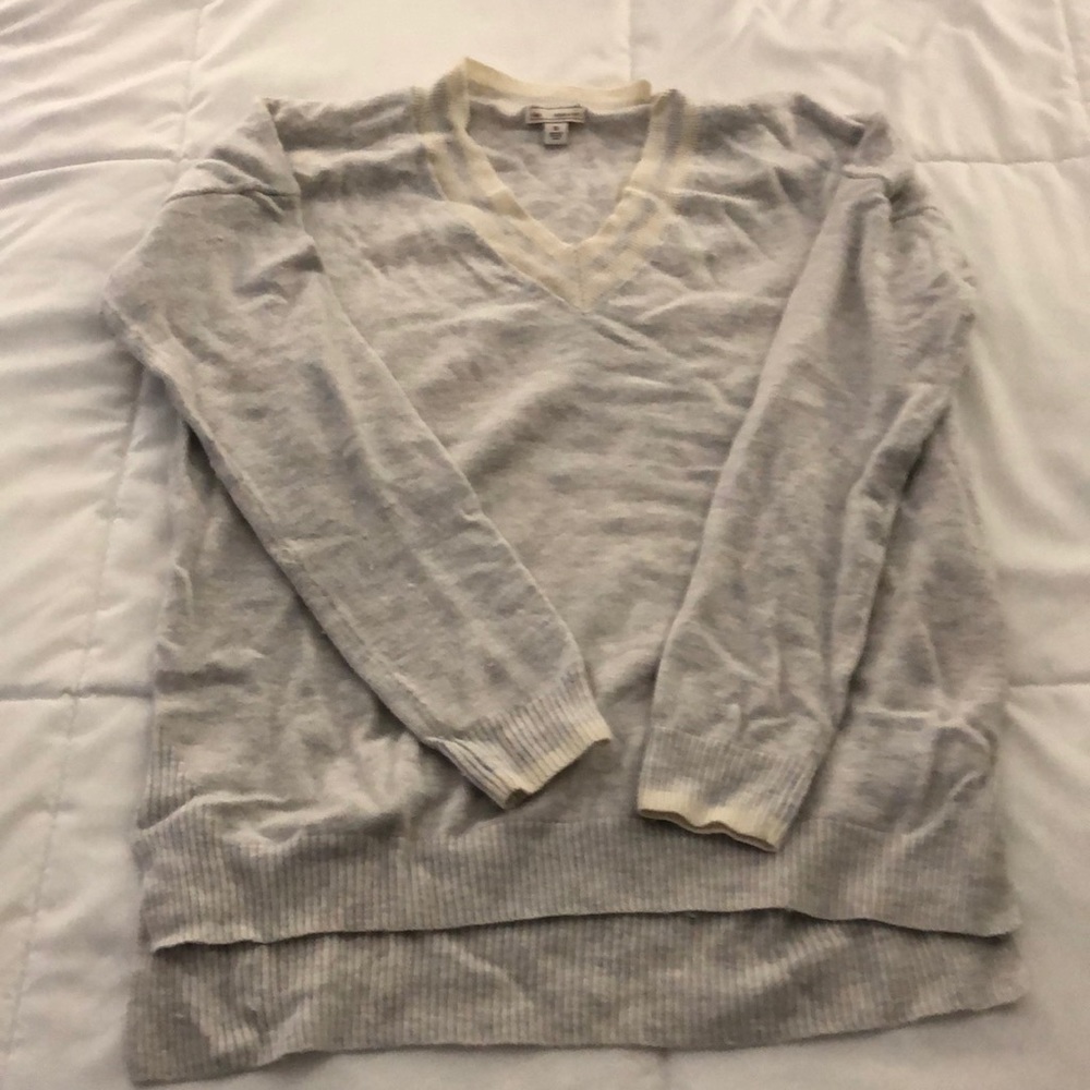 Light gray v-neck sweater